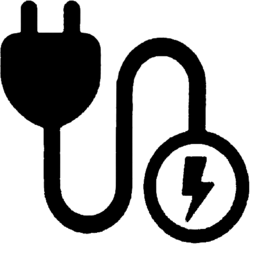 Icon of  a plug with electricity